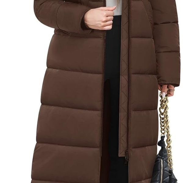 Long Winter Coats for Women Maxi Length Puffer Coat Warm Quilted Jacket Ladies Full Length Down Fur Hood Trendy 2026