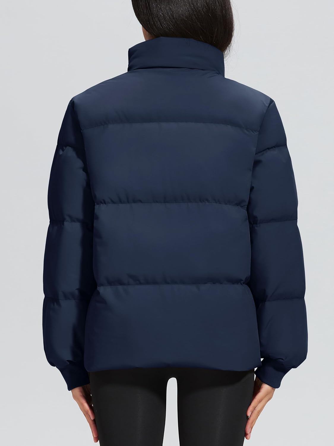 Women's Winter Down Puffer Jackets Stand Collar Zip Up Water Resistant Warm Padded Quilted Coat with Pockets - Image 2