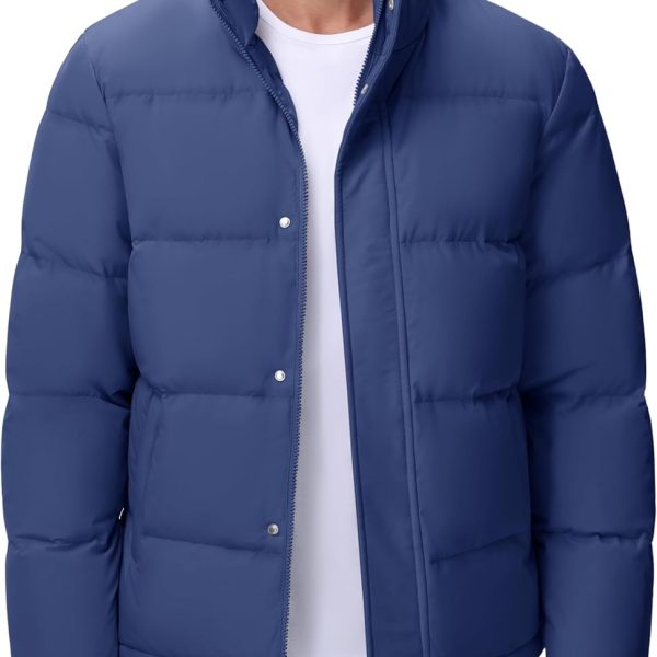 Men’s Down Jacket Zip Up Warm Puffer Jacket Winter Coats Water Resistant Windproof Insulated Jacket