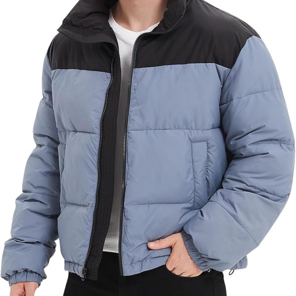 Men Puffer Jacket Winter Coats Water Resistant Long Sleeve Zip Up Lightweight Quilted Down Jackets