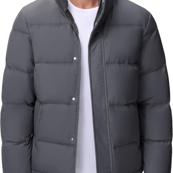 Men’s Down Jacket Zip Up Warm Puffer Jacket Winter Coats Water Resistant Windproof Insulated Jacket