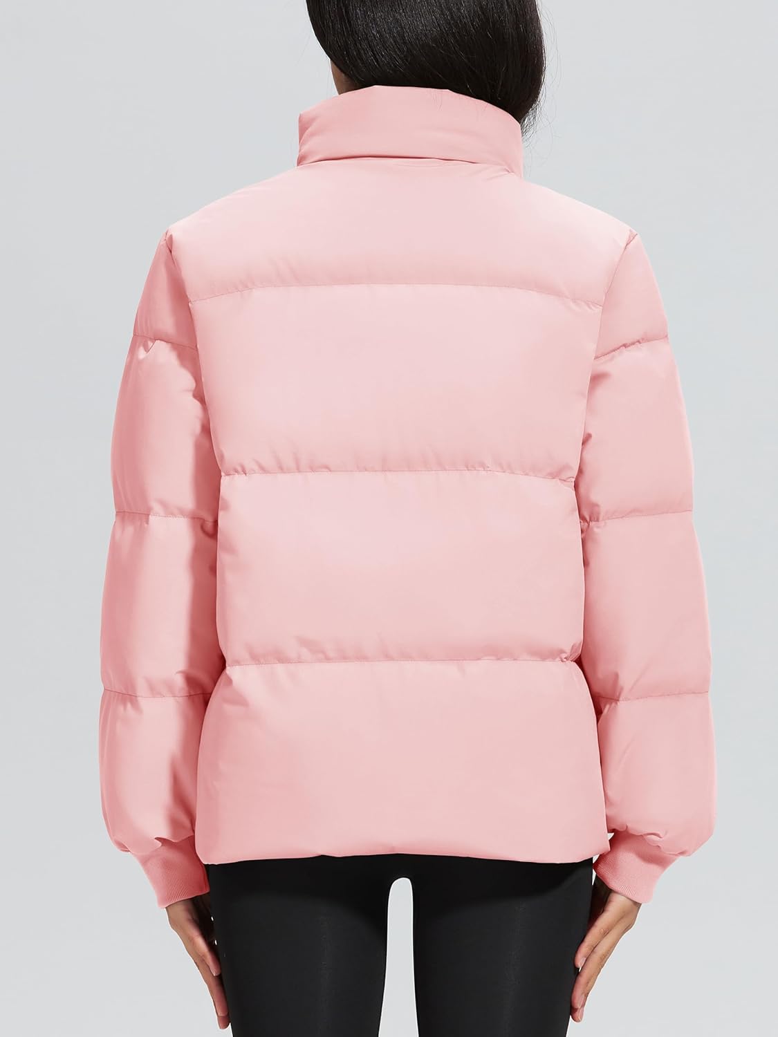 Women's Winter Down Puffer Jackets Stand Collar Zip Up Water Resistant Warm Padded Quilted Coat with Pockets - Image 2