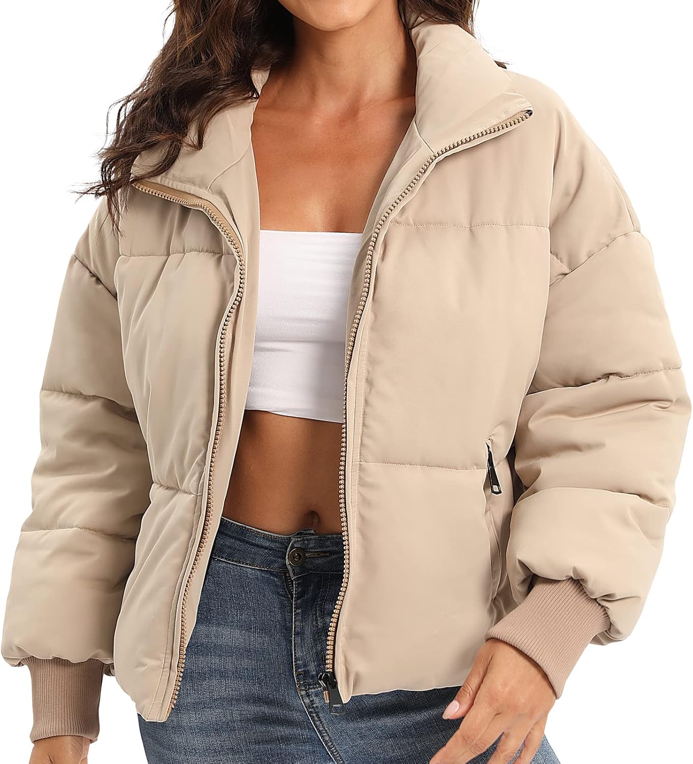 Women’s Winter Baggy Zip Puffer jackets Short Down Jacket Coat - Image 2