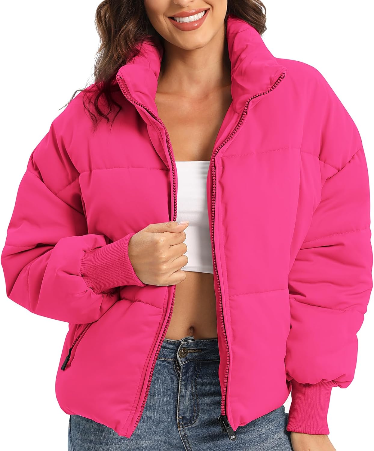 Women’s Winter Baggy Zip Puffer jackets Short Down Jacket Coat - Image 2